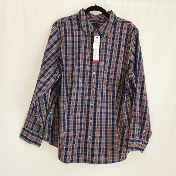 Talbots Tops - TALBOTS Non-Iron Button Front Shirt Top Classic Multicolor Plaid Size 20W NEW!